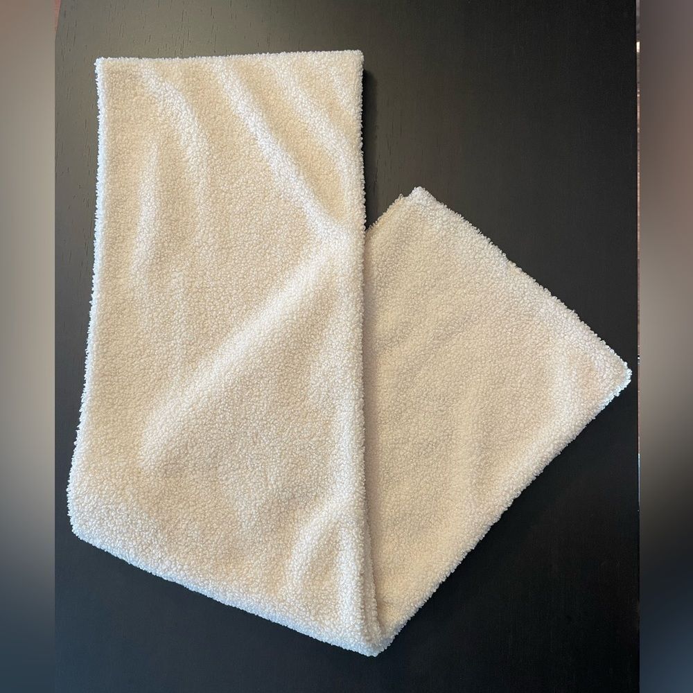 Ivory White Textured Neck Scarf